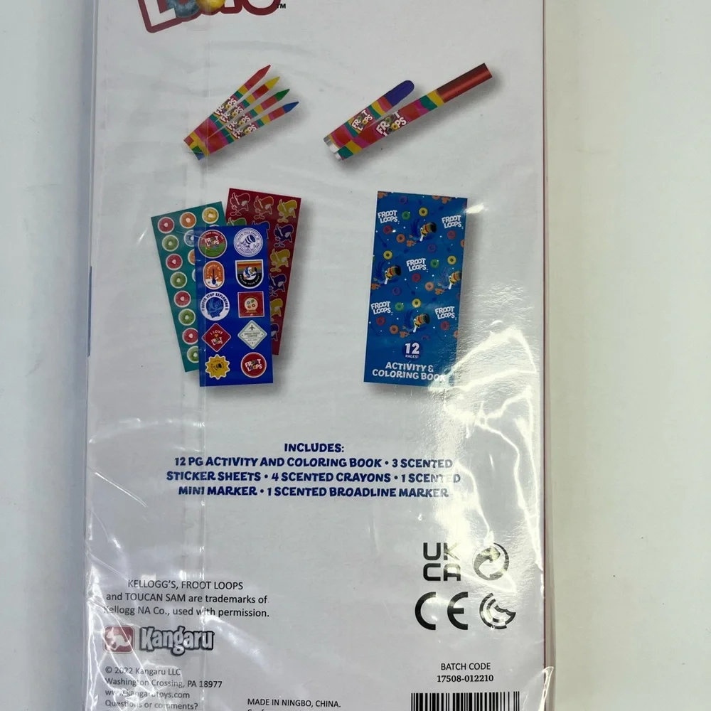Fruit Loops Scented Color‎ & Sticker Case Activity Book Travel On The Go Set.